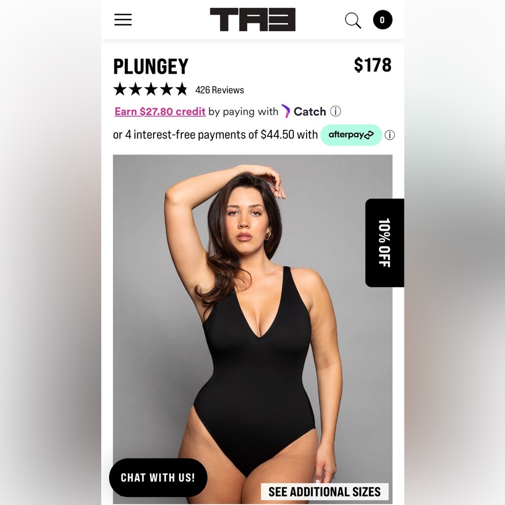 TA3 swim deep plunge ultra sculpting swimsuit